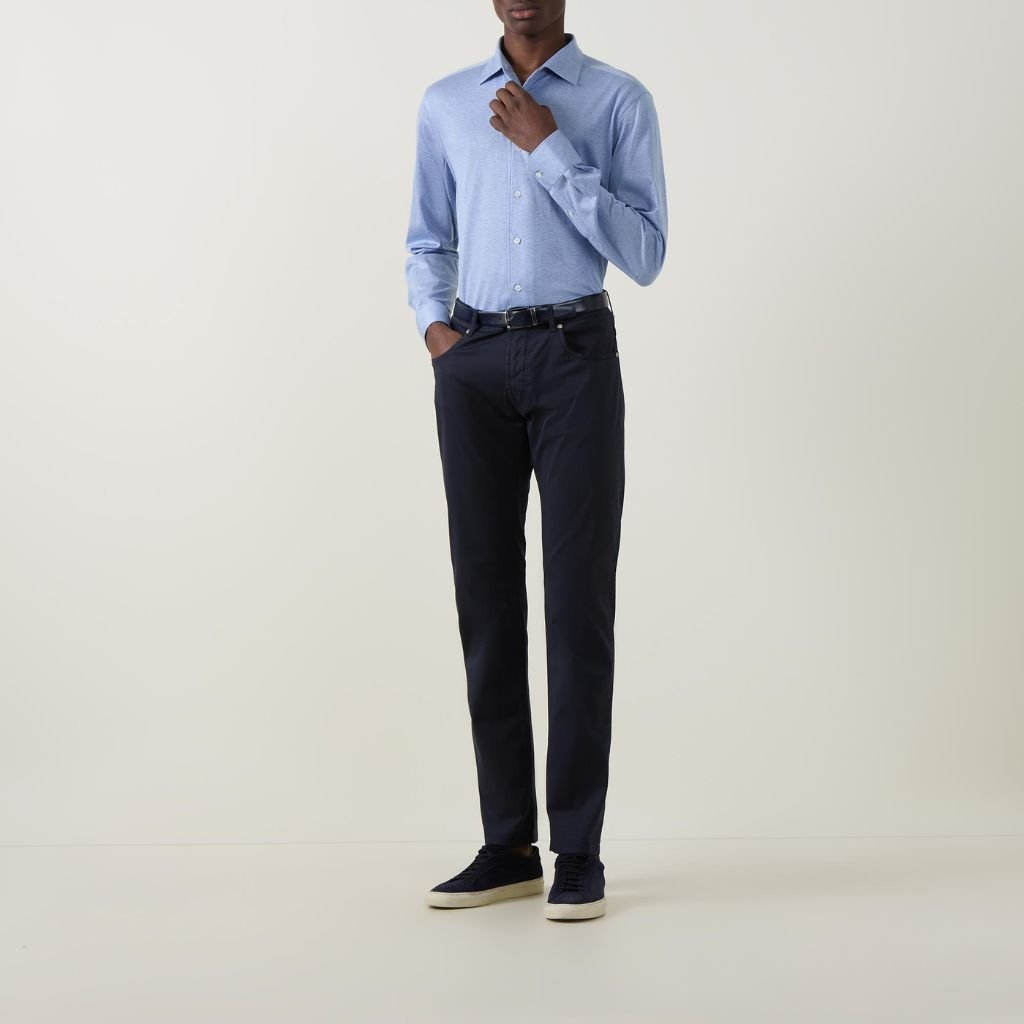 CORNELIANI Jersey Shirt BLUE - Henry Bucks