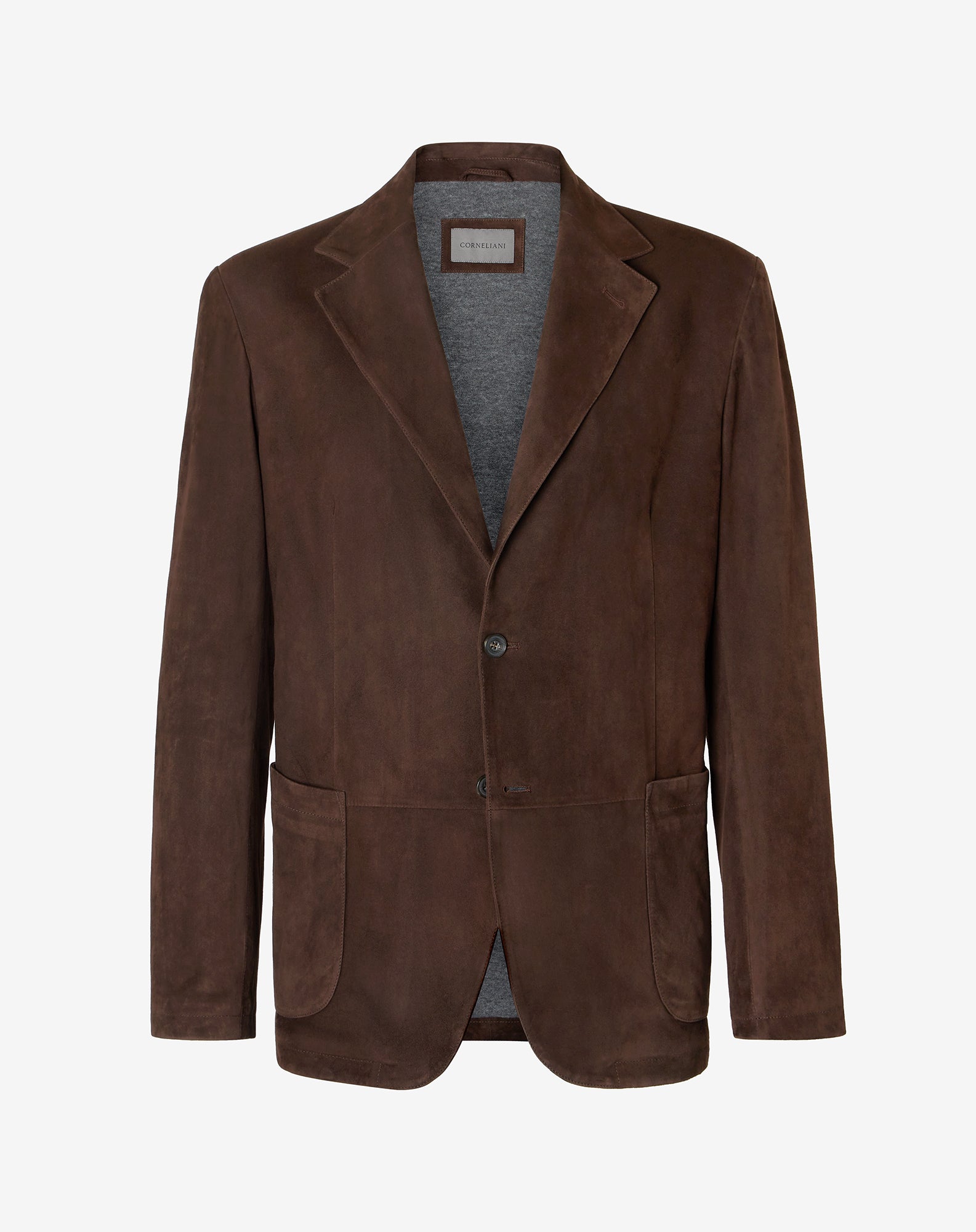 CORNELIANI Lamb Suede Single Breasted Blazer BROWN - Henry Bucks