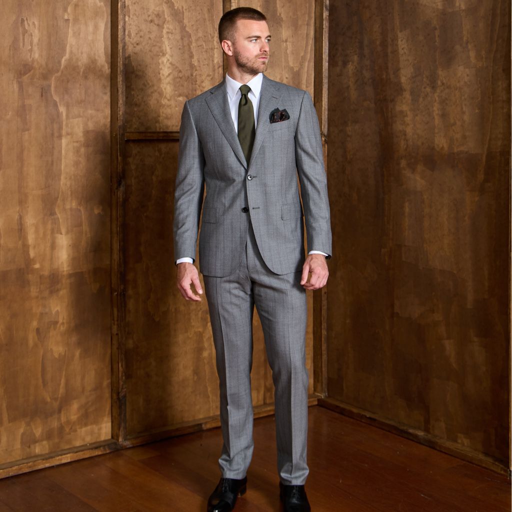CORNELIANI Leader Wool Suit MID GREY REG - Henry Bucks
