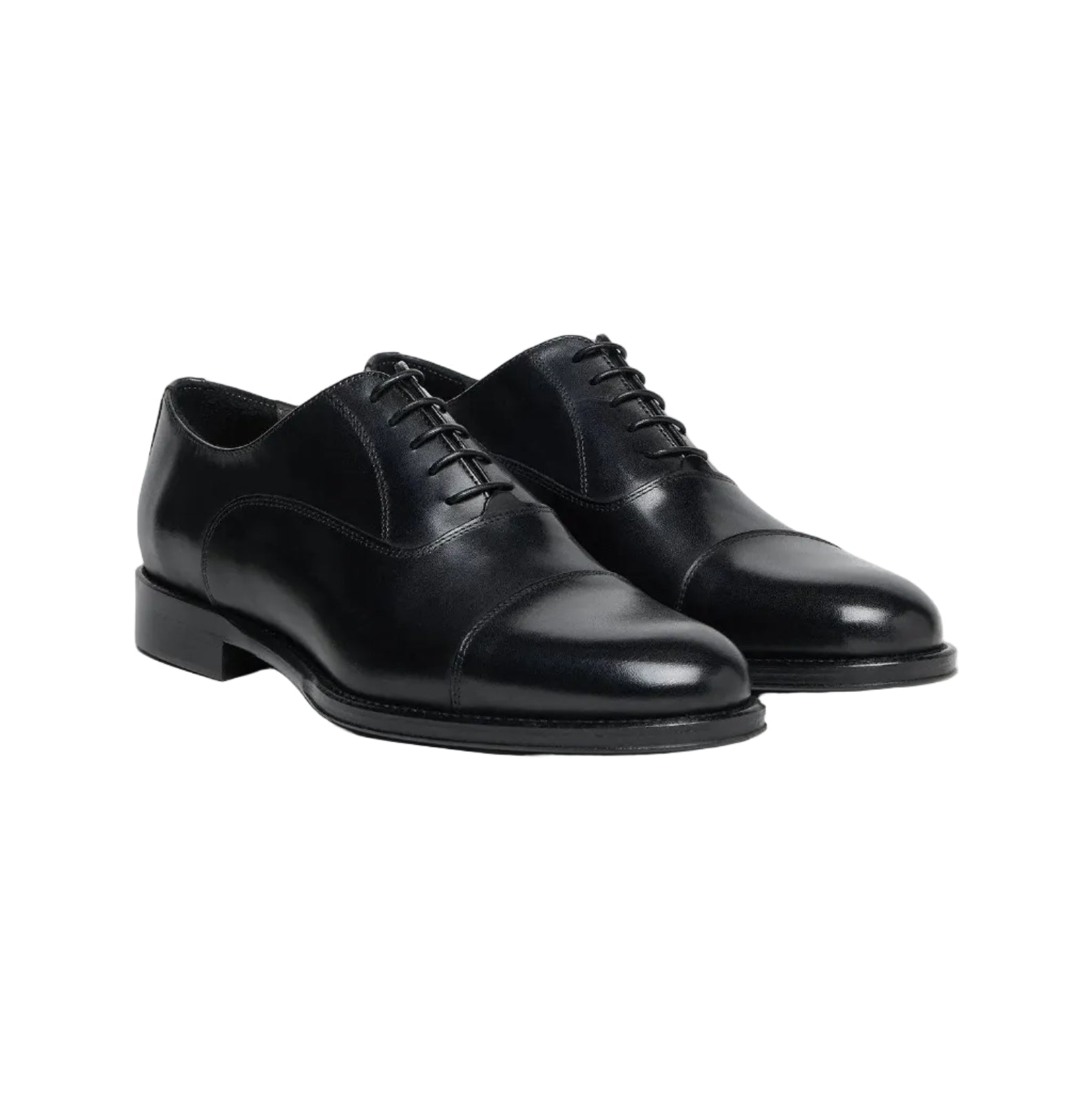 CORNELIANI Leather Oxford Shoe BLACK - Henry Bucks