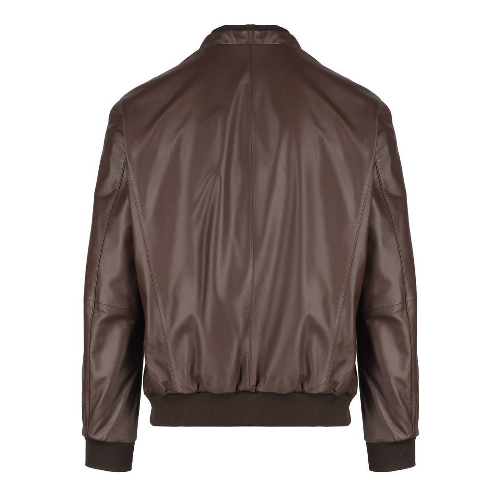 CORNELIANI Leather Reversible Jacket BROWN - Henry Bucks