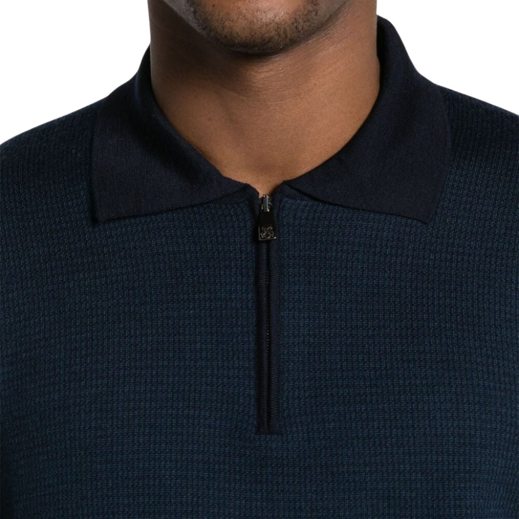 CORNELIANI Merino Zip Knit NAVY BLUE - Henry BucksKnitwear62AW240022 - NVBL - 46