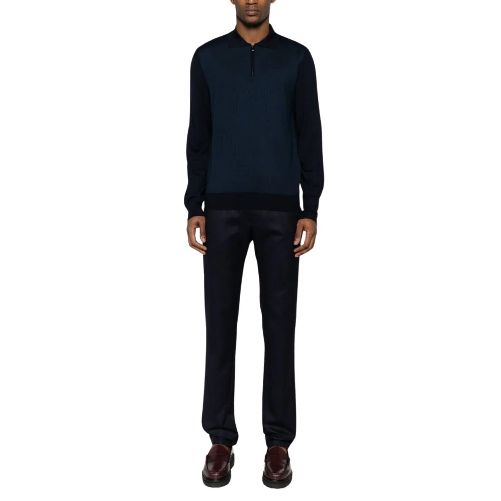 CORNELIANI Merino Zip Knit NAVY BLUE - Henry BucksKnitwear62AW240022 - NVBL - 46