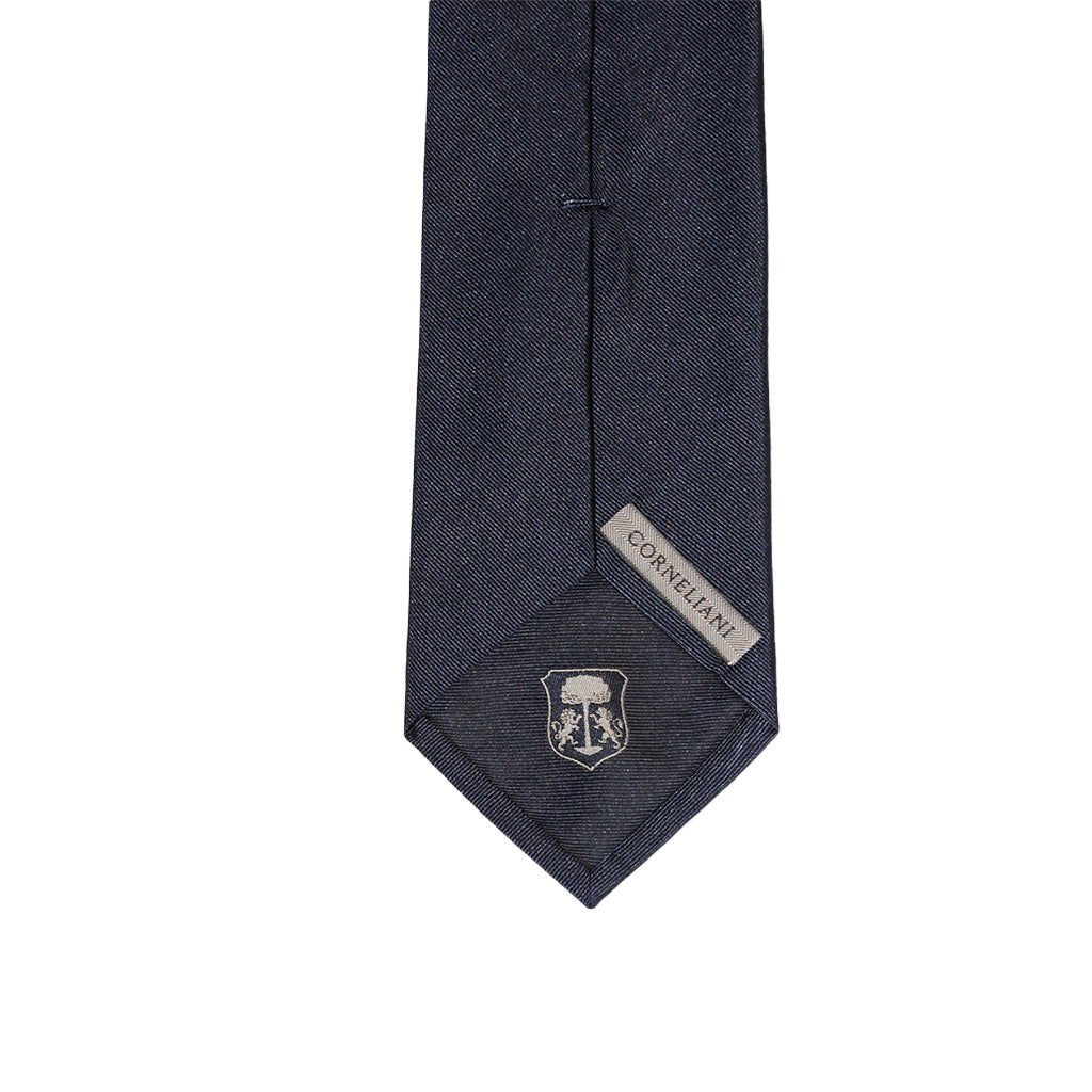 CORNELIANI Micro Stripe Silk Tie NAVY - Henry Bucks