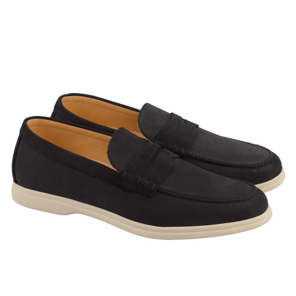 CORNELIANI Nubuck Penny Loafer BLACK - Henry BucksFootwear67AW240006 - BLCK - 7