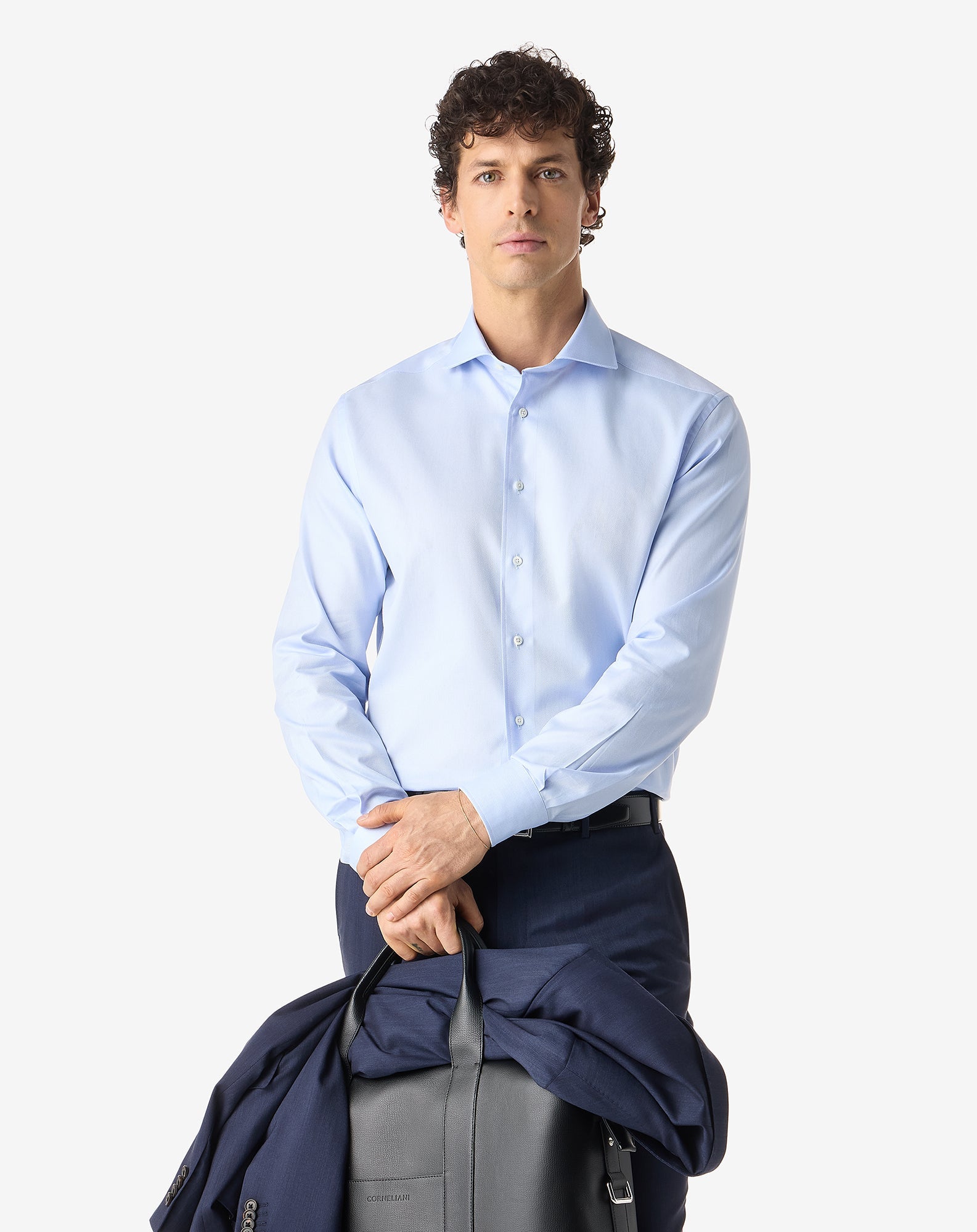 CORNELIANI Oxford Cotton Shirt SKY BLUE - Henry Bucks