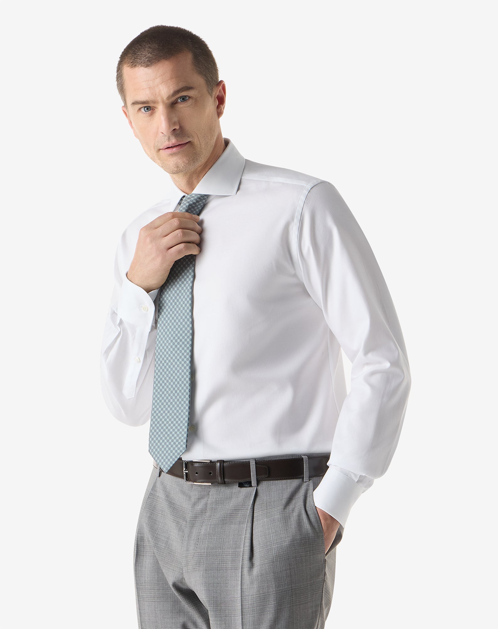 CORNELIANI Oxford Cotton Shirt WHITE - Henry Bucks