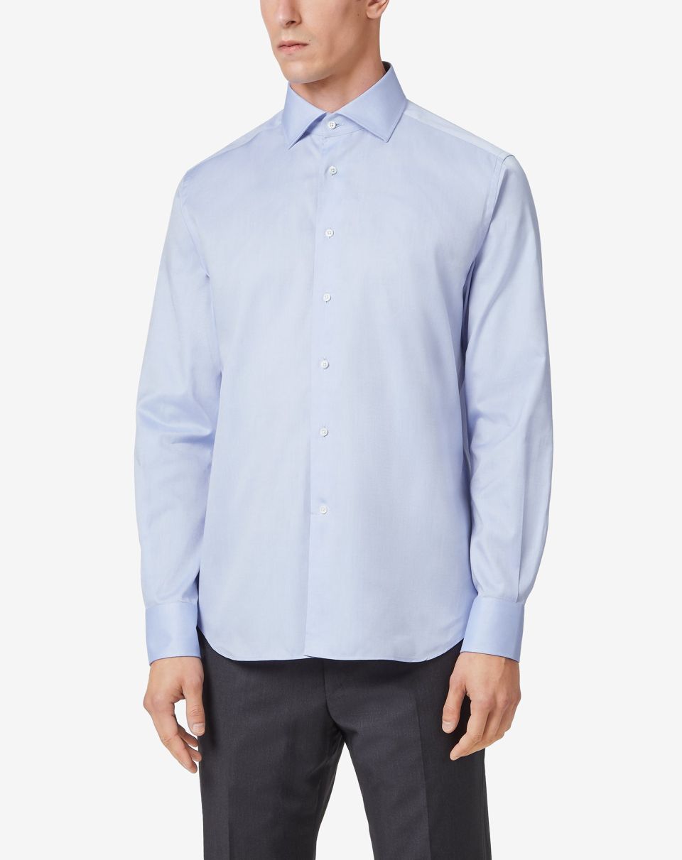 Corneliani Oxford Shirt in BLUE/SKY - Henry BucksShirts01SS230002 - BLUESKY - 39