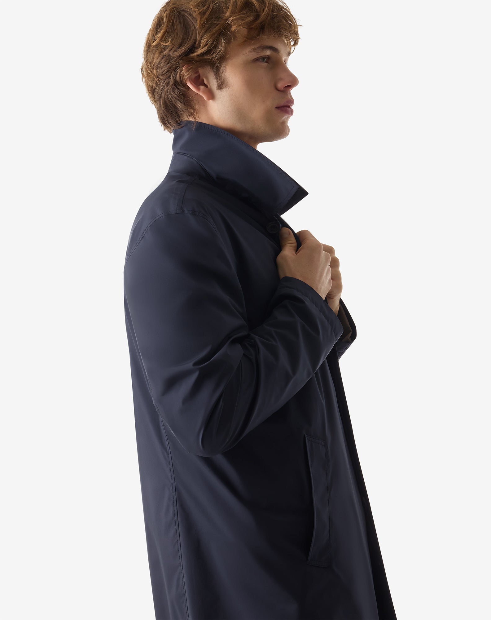 CORNELIANI Packable Raincoat NAVY - Henry Bucks