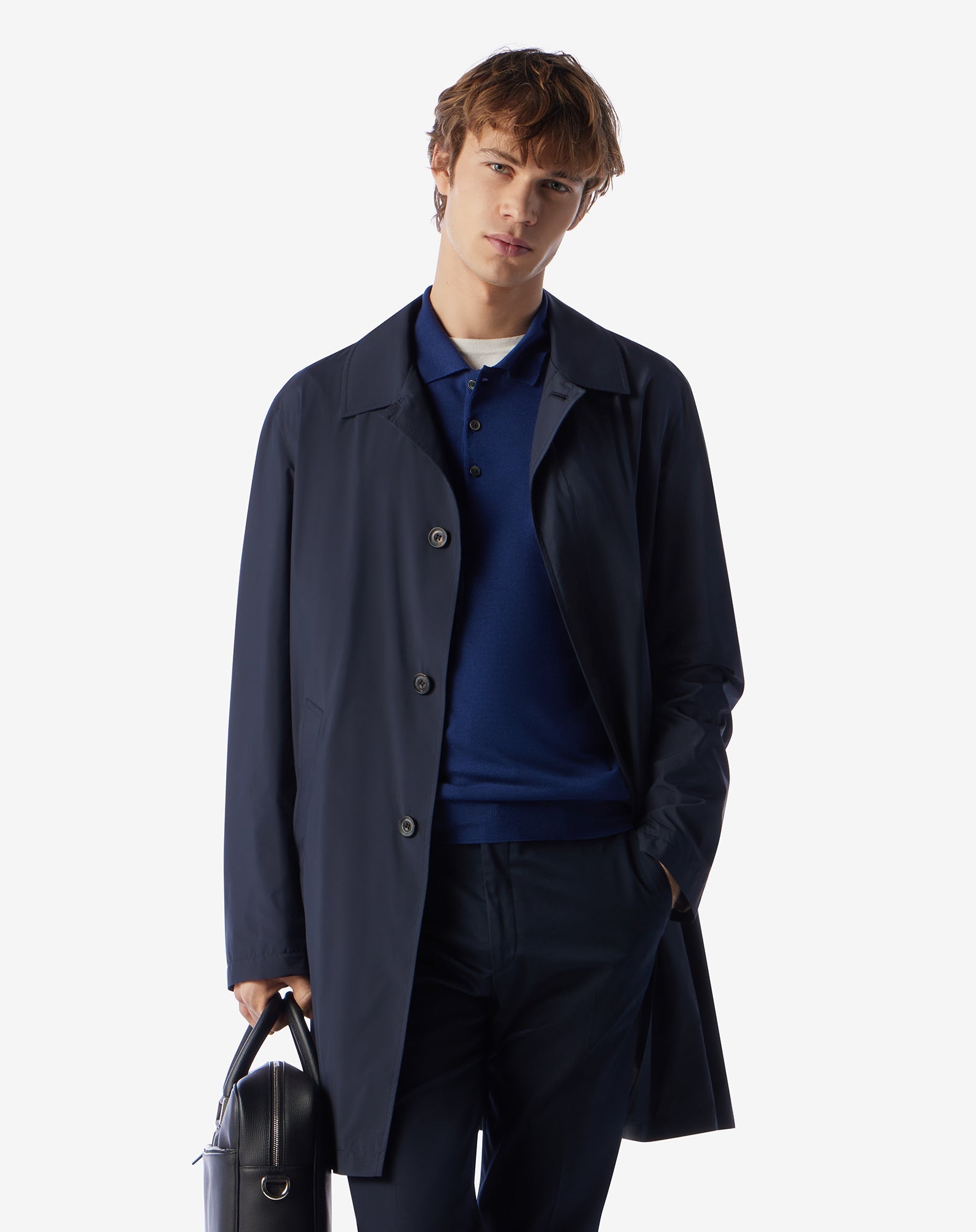 CORNELIANI Packable Raincoat NAVY - Henry Bucks