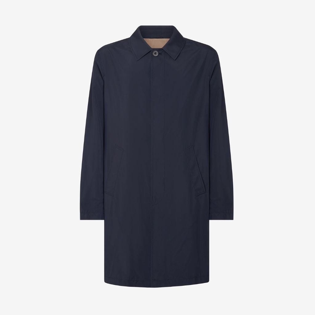 CORNELIANI Packable Raincoat NAVY - Henry Bucks