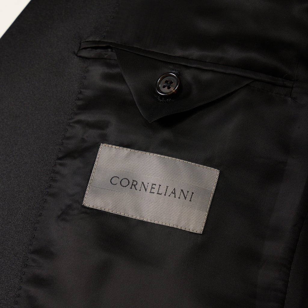 CORNELIANI Peak Lapel Suit BLACK REG - Henry Bucks