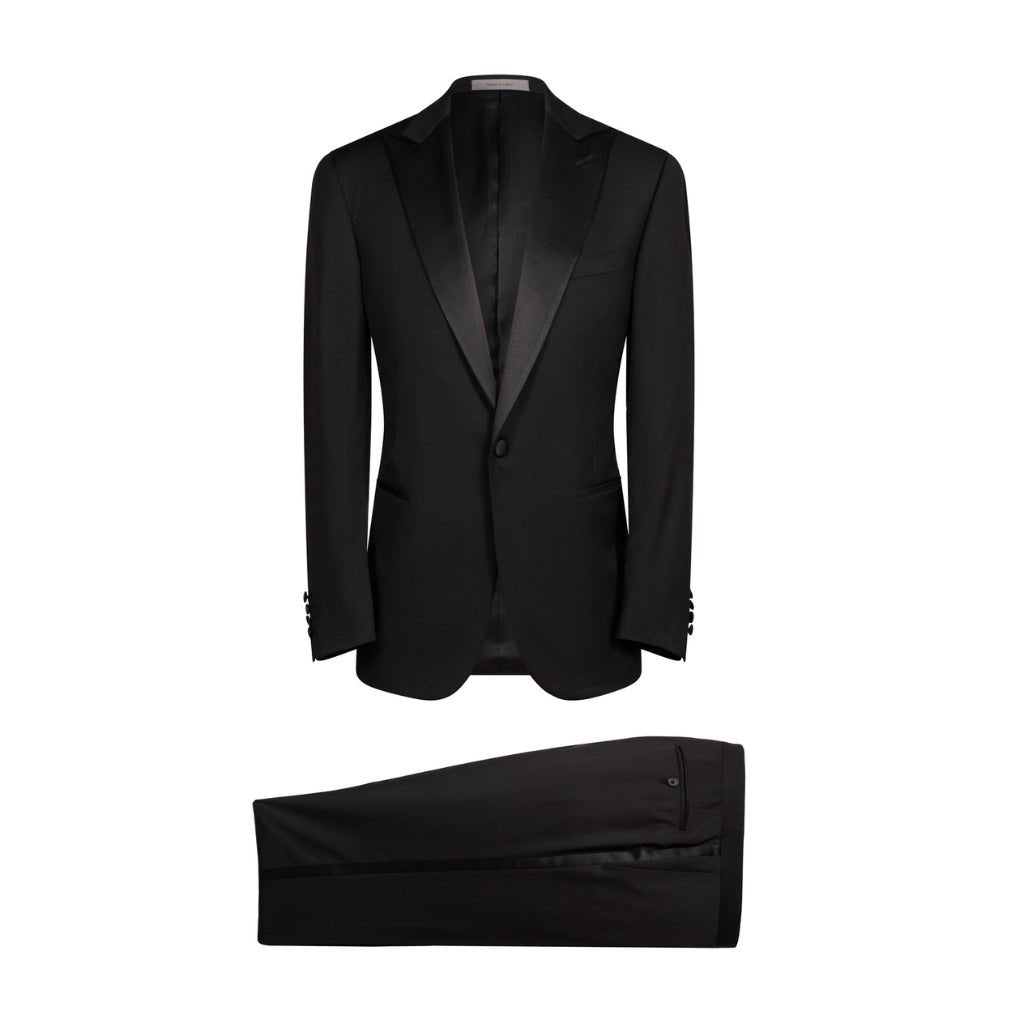 CORNELIANI Peak Lapel Suit BLACK REG - Henry Bucks