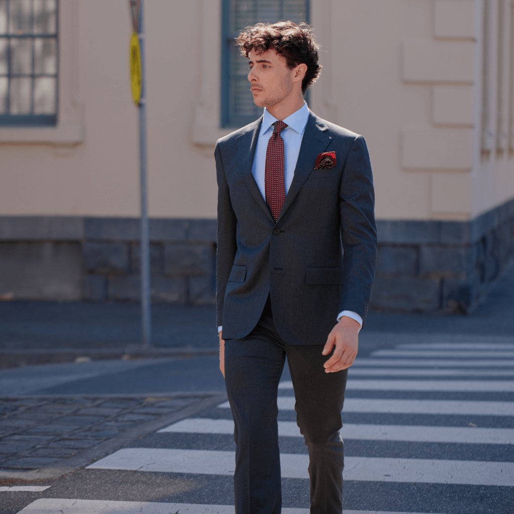 CORNELIANI Plain Leader Wool Suits CHARCOAL - Henry Bucks