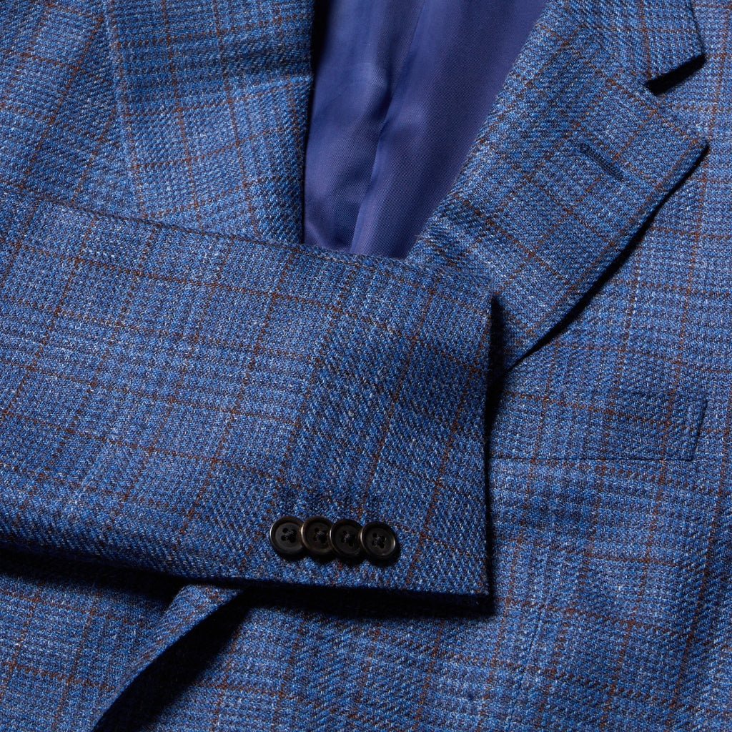 CORNELIANI Pow Wool Blend Blazer BLUE/BROWN REG - Henry Bucks