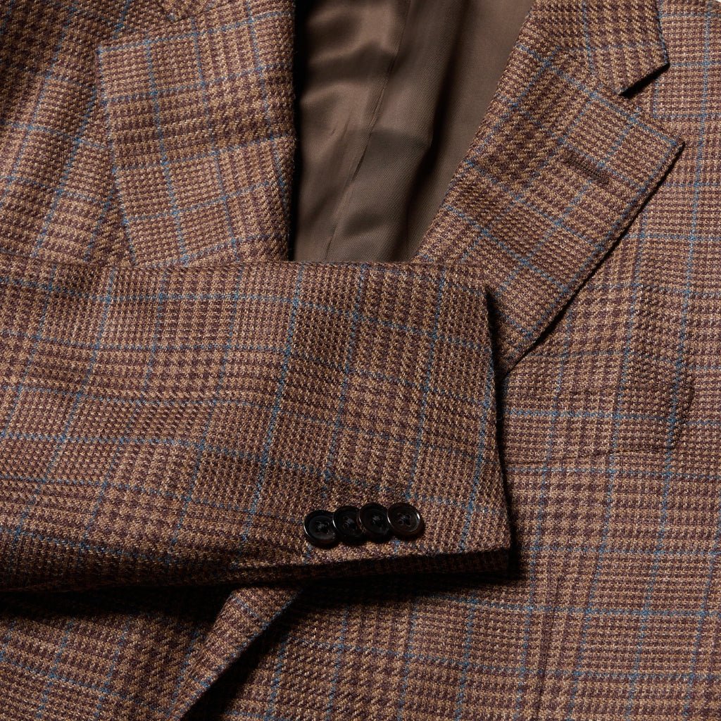 CORNELIANI Pow Wool Blend Blazer BROWN/BLUE REG - Henry Bucks