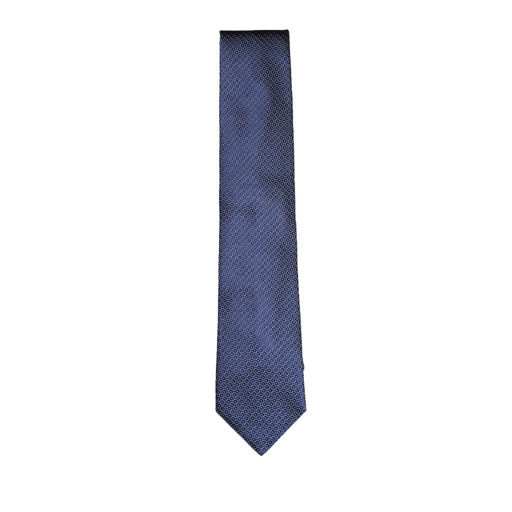 CORNELIANI Printed Silk Tie NAVY - Henry Bucks