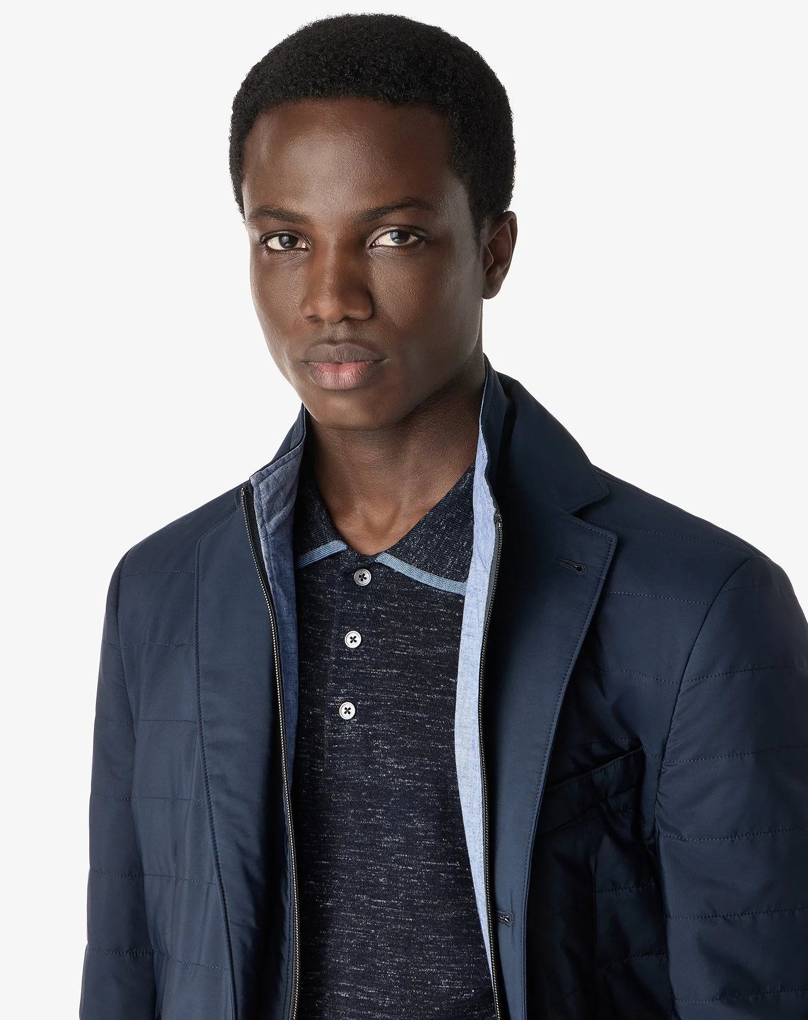 CORNELIANI Quilted Outdoor Jacket NAVY - Henry Bucks