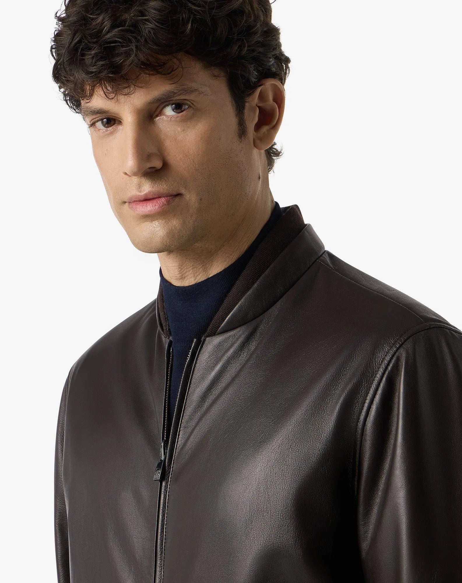CORNELIANI Reversible Leather Jacket BROWN - Henry Bucks