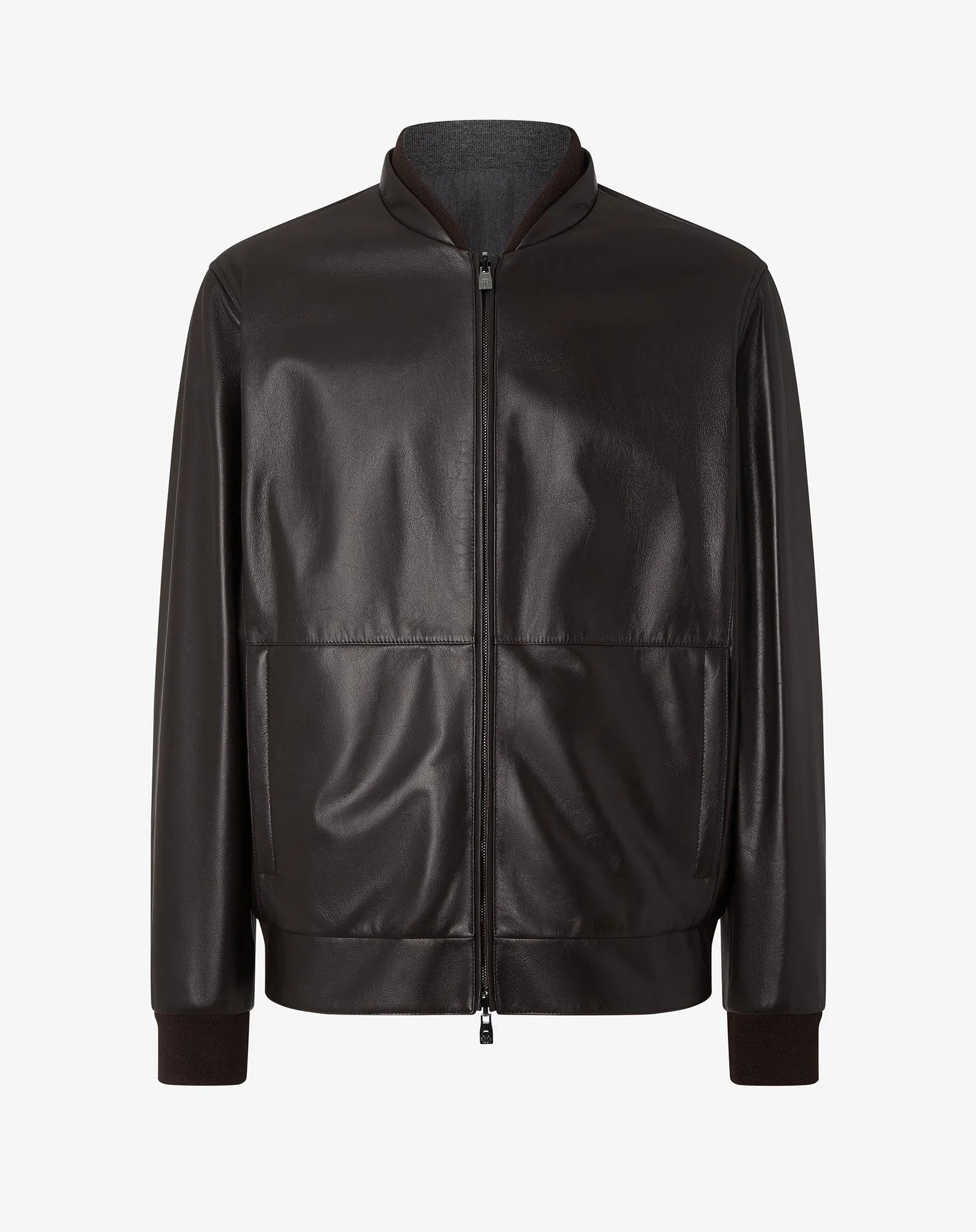 CORNELIANI Reversible Leather Jacket BROWN - Henry Bucks