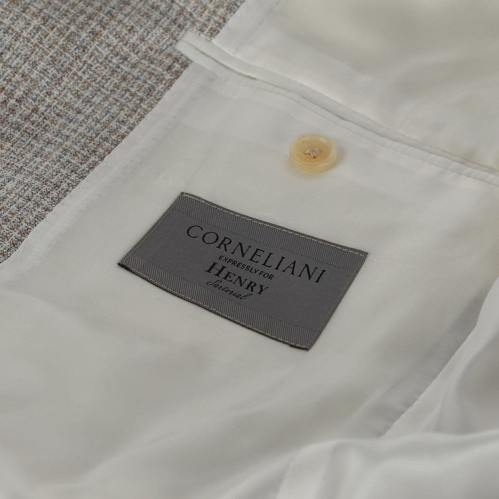CORNELIANI Silk Blend Single Breasted Blazer TAUPE - Henry Bucks