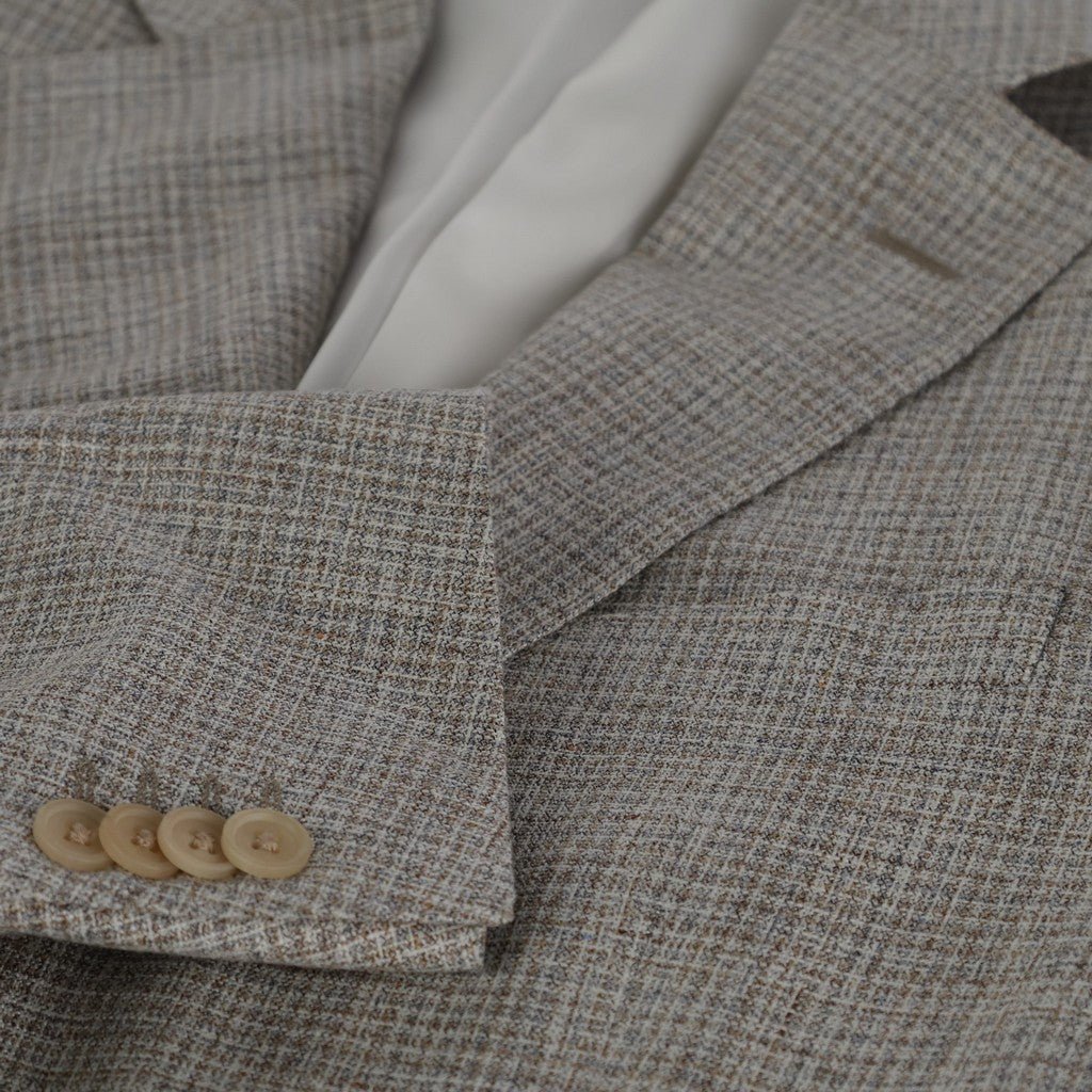 CORNELIANI Silk Blend Single Breasted Blazer TAUPE - Henry Bucks