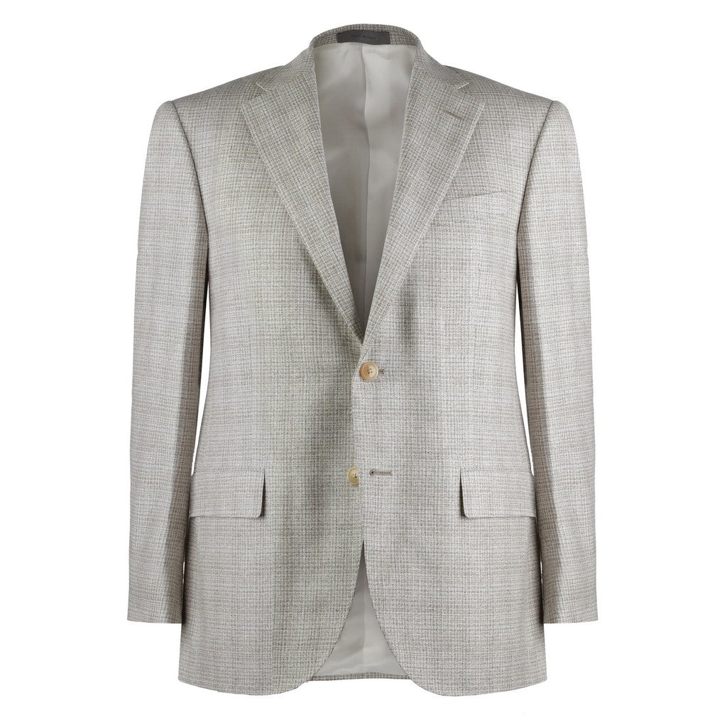 CORNELIANI Silk Blend Single Breasted Blazer TAUPE - Henry Bucks