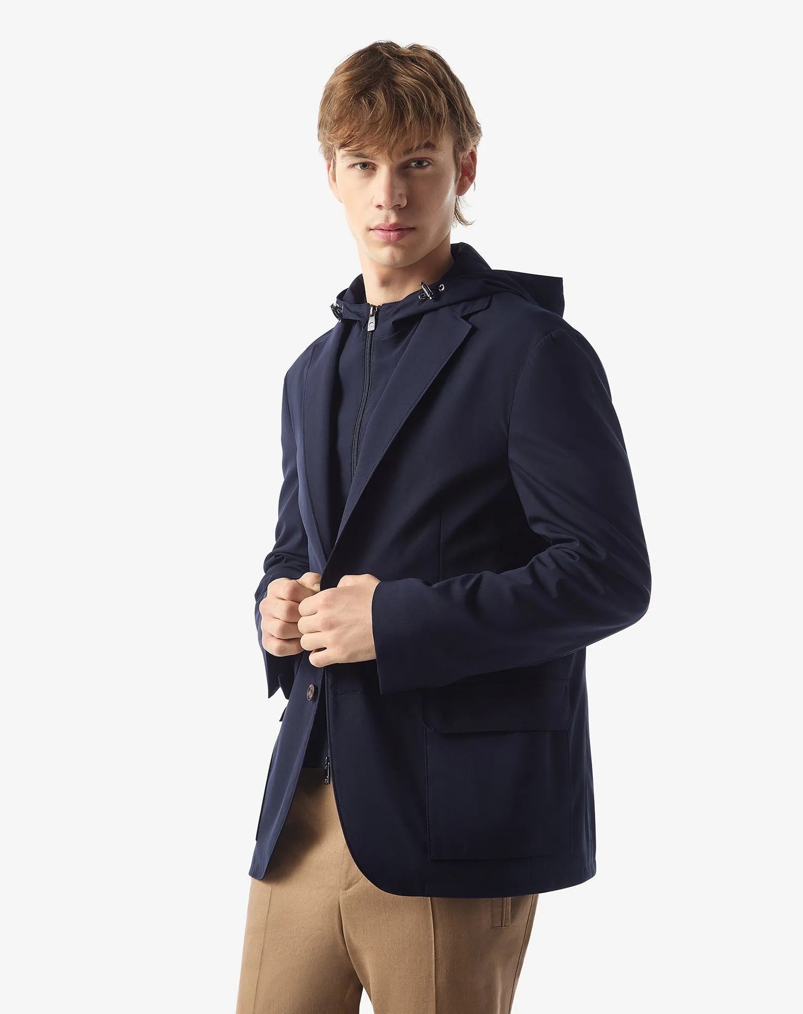 CORNELIANI Single Breasted Jacket NAVY REG - Henry Bucks