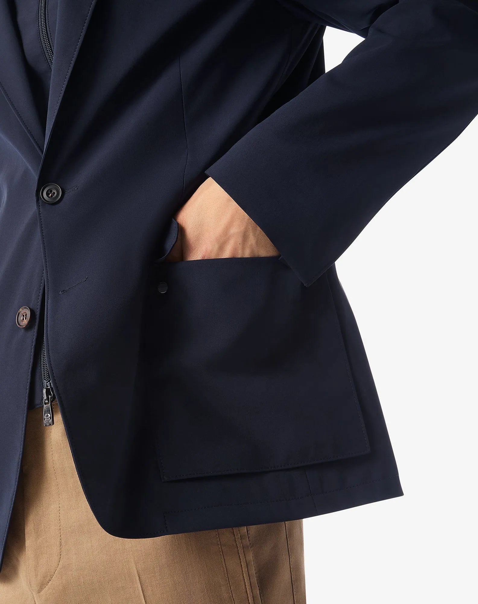 CORNELIANI Single Breasted Jacket NAVY REG - Henry Bucks