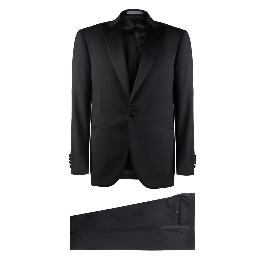 CORNELIANI Smoking Leader Dinner Wool Suit BLACK - Henry Bucks
