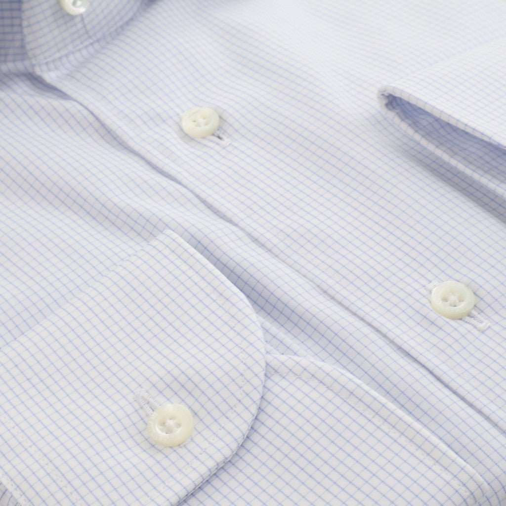 CORNELIANI Stripe Poplin Business Shirt WHITE/BLUE - Henry Bucks