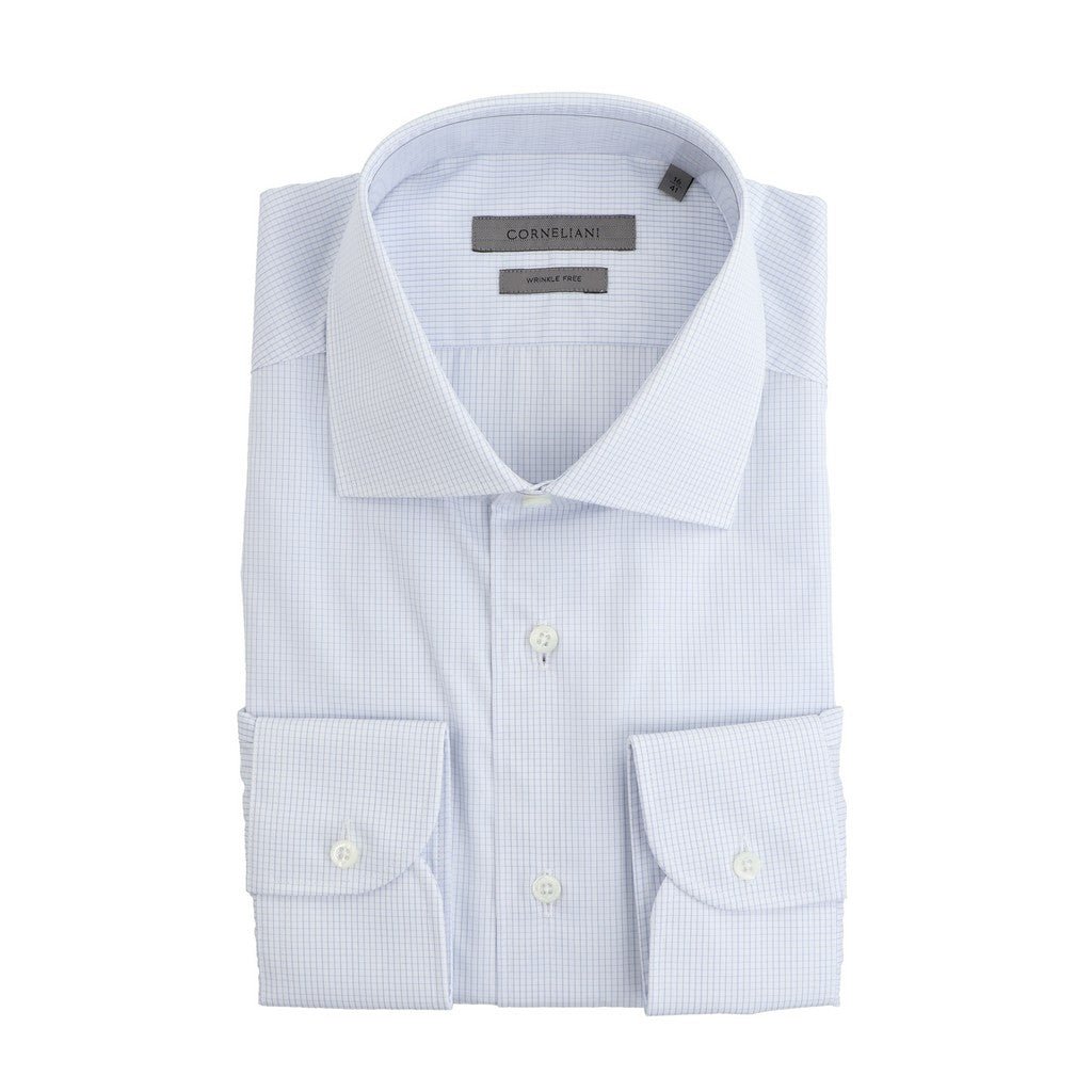 CORNELIANI Stripe Poplin Business Shirt WHITE/BLUE - Henry Bucks