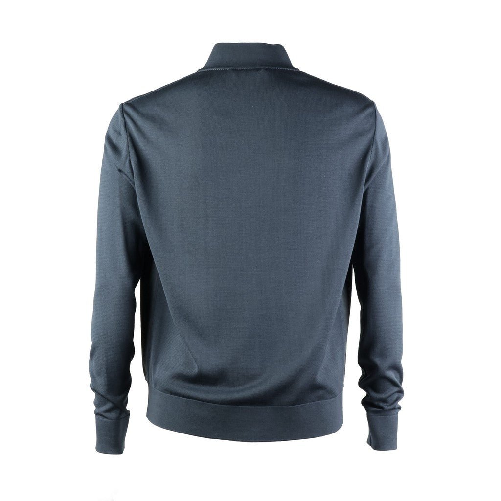 CORNELIANI Suede Zip Jacket BLUE/GREY - Henry Bucks