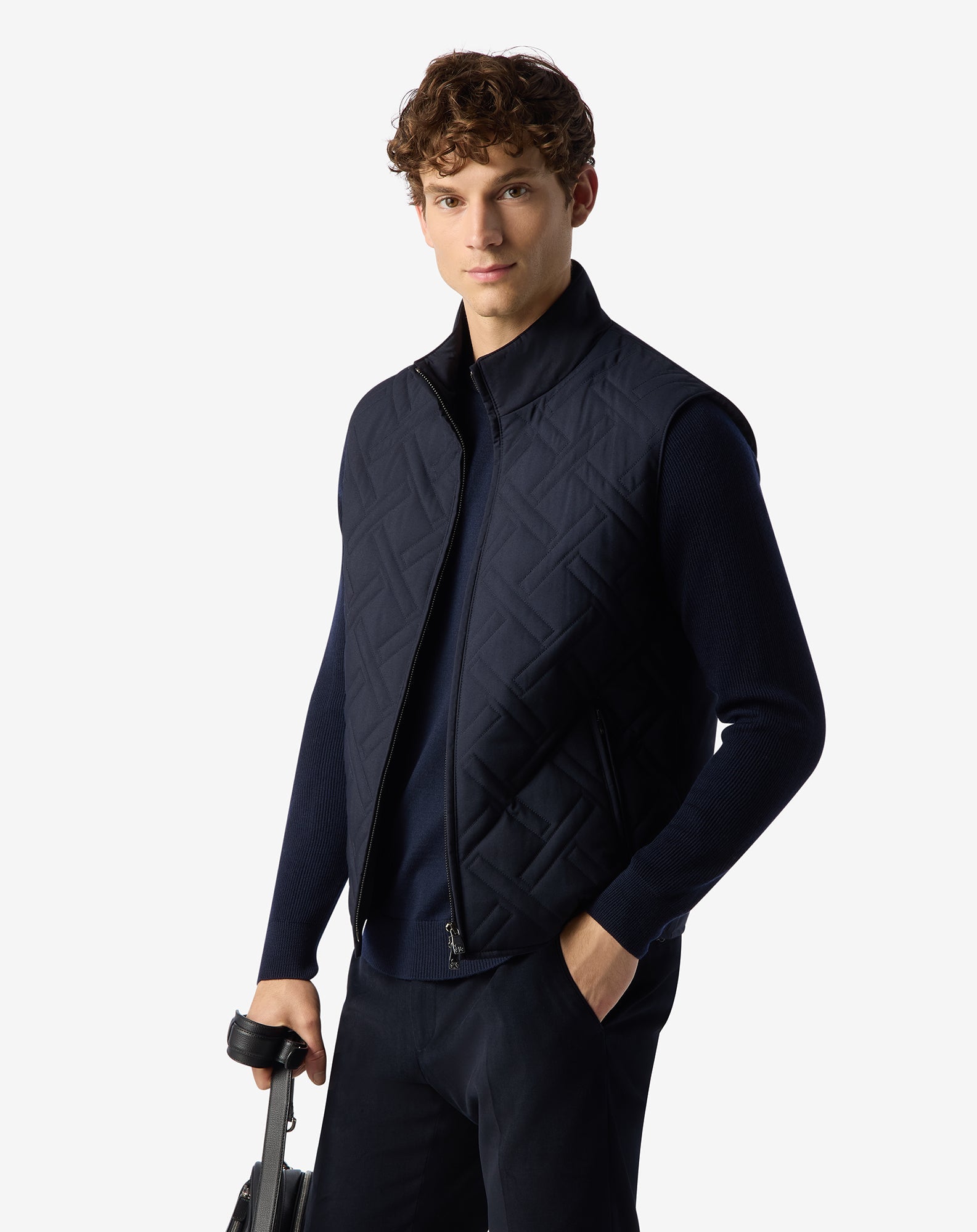 CORNELIANI Techno Padded Vest NAVY - Henry Bucks