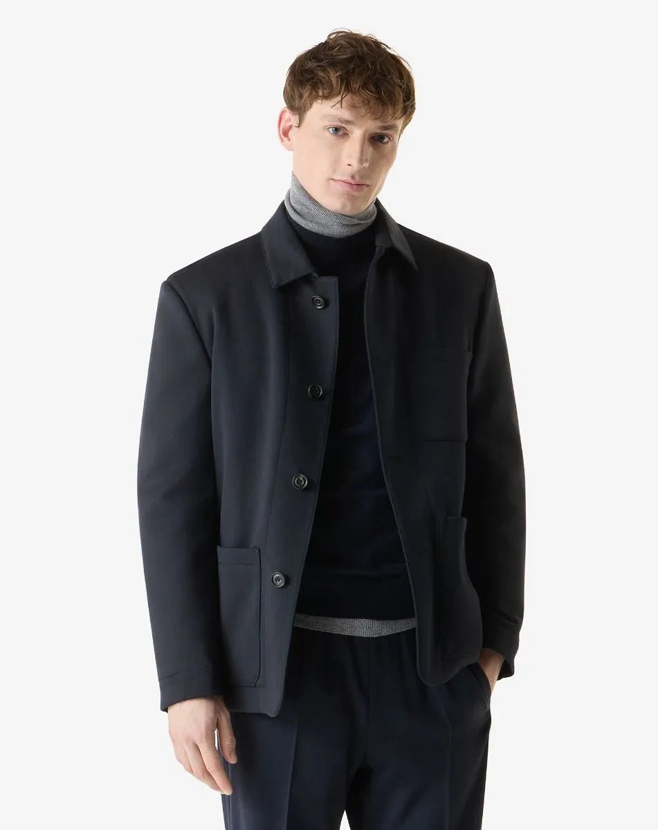 CORNELIANI Techno Twill Jacket NAVY - Henry Bucks