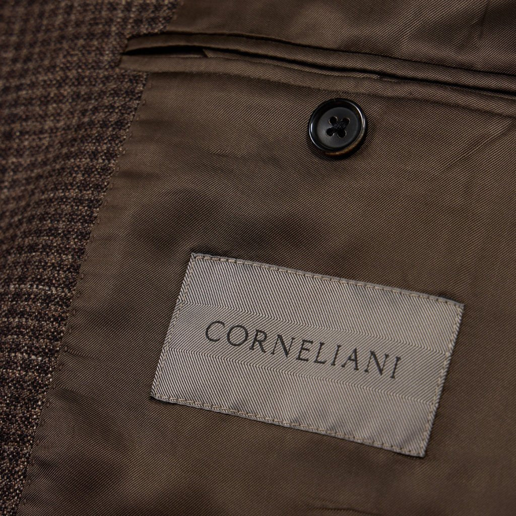 CORNELIANI Twill Blazer BROWN/BEIGE REG - Henry Bucks