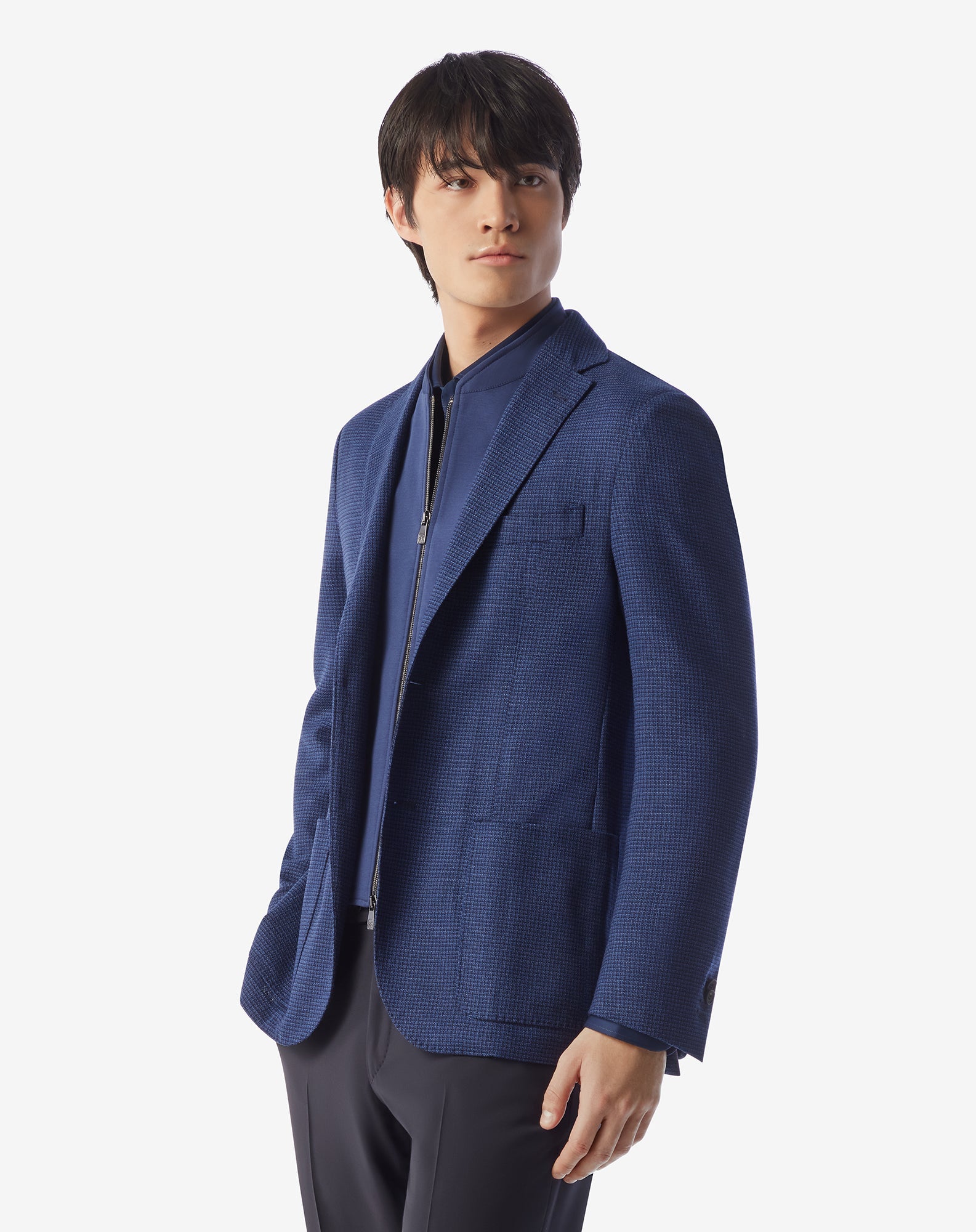 CORNELIANI Twill Linen Lyocell Jacket INDIGO - Henry Bucks