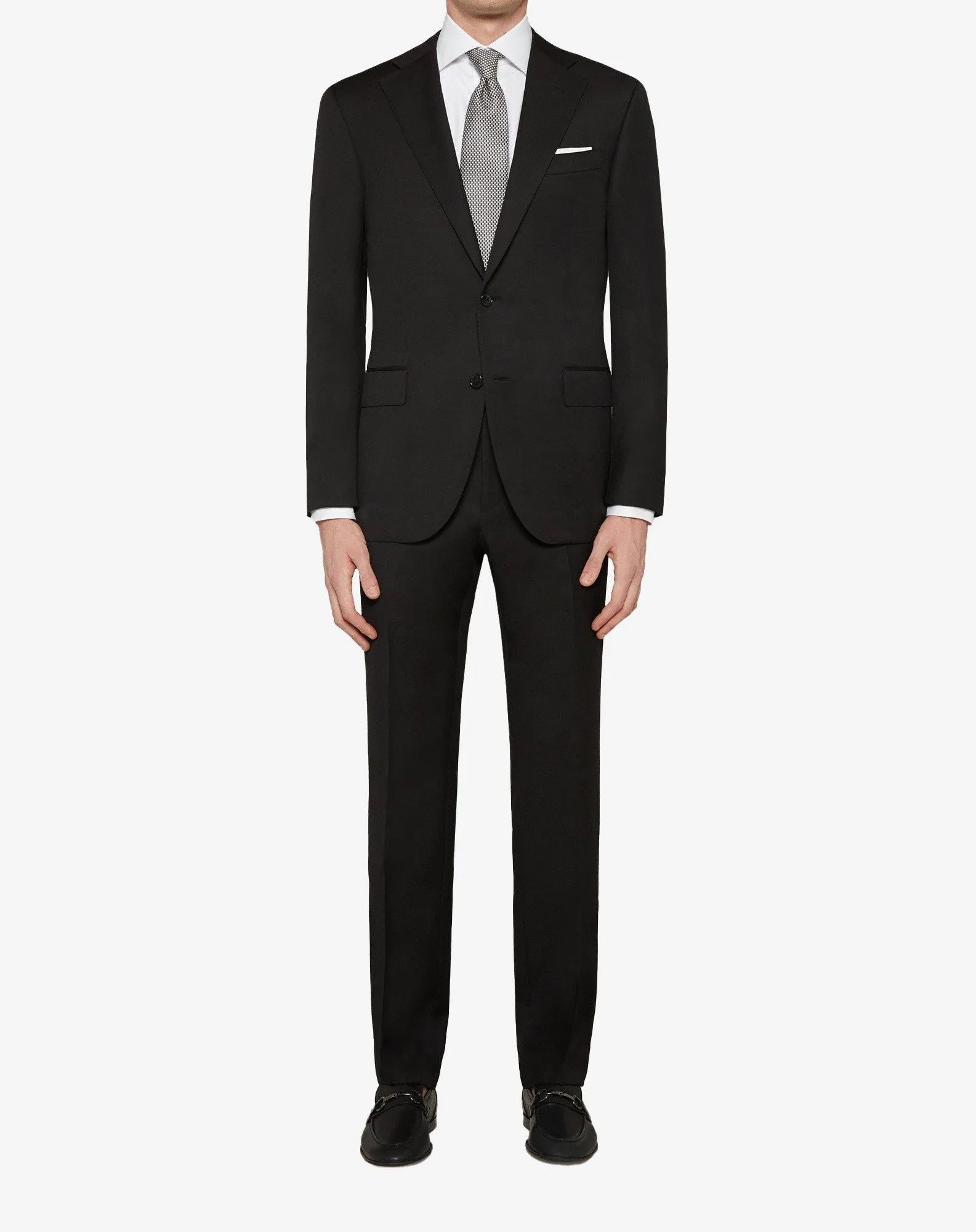 CORNELIANI Twill Super 130s Leader Suit BLACK REG - Henry Bucks