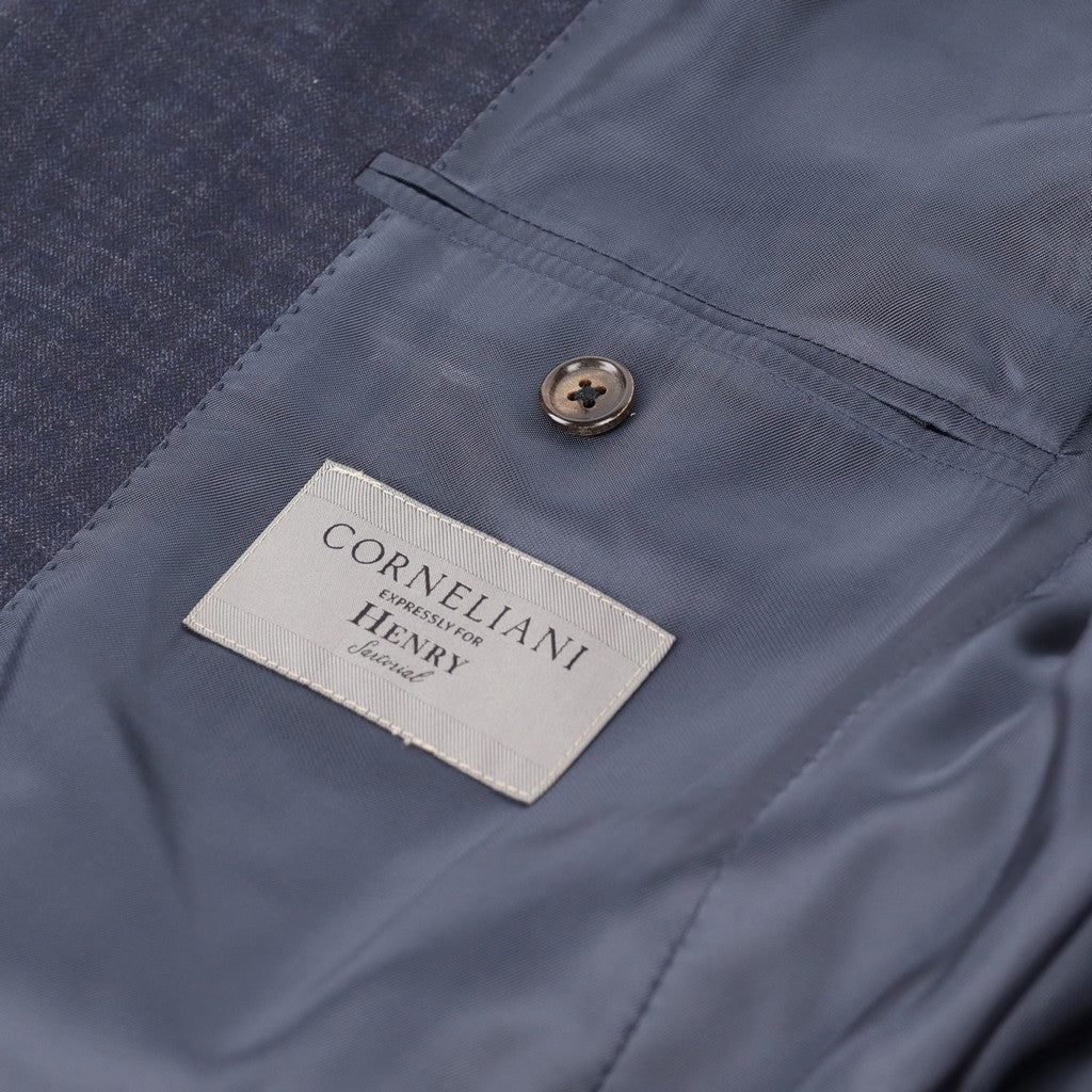 CORNELIANI Twill Wool Blazer NAVY - Henry Bucks
