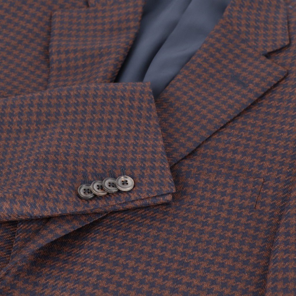 CORNELIANI Virgin Wool Jacket NAVY/BROWN - Henry Bucks