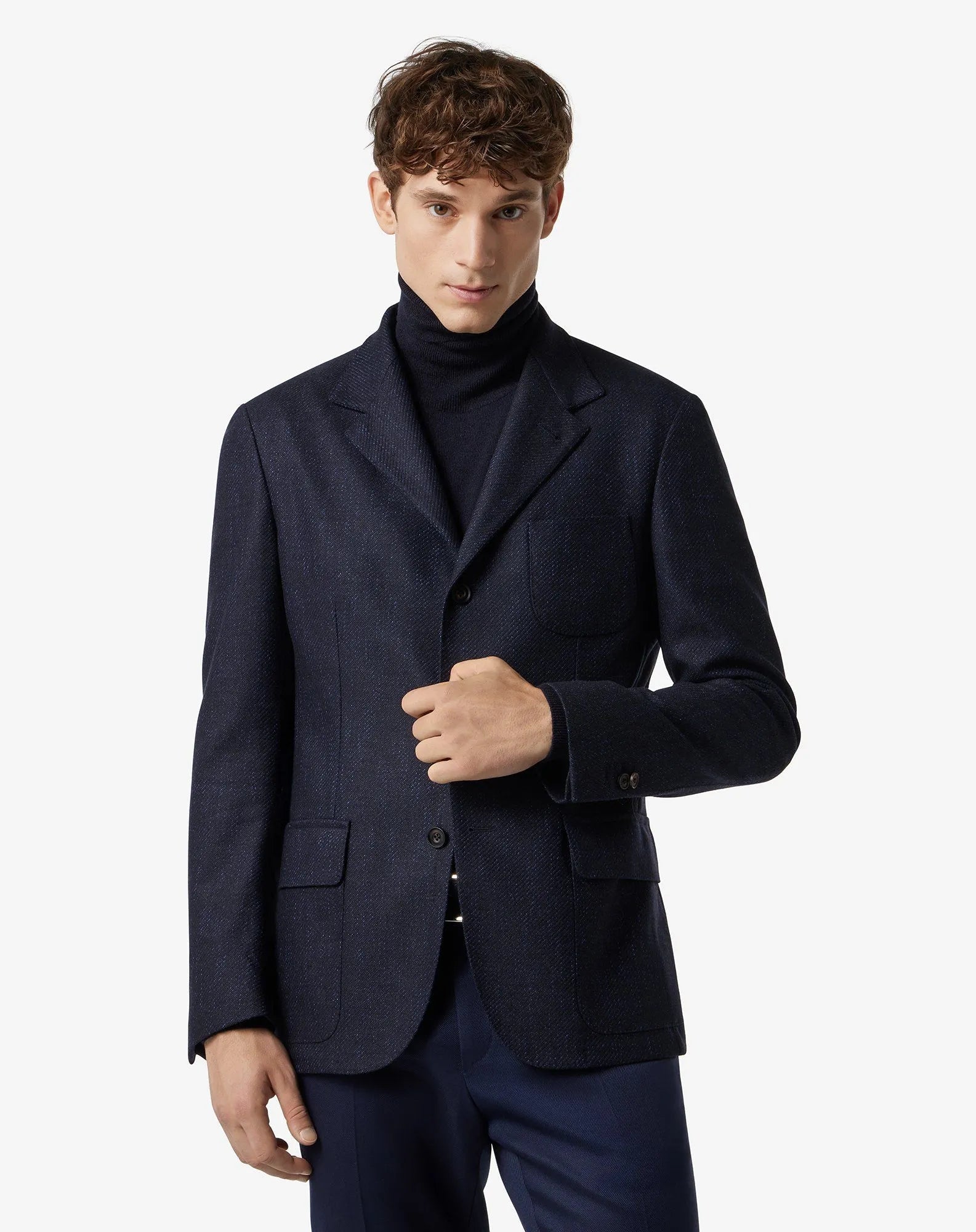 CORNELIANI Virgin Wool Jacket NAVY - Henry Bucks