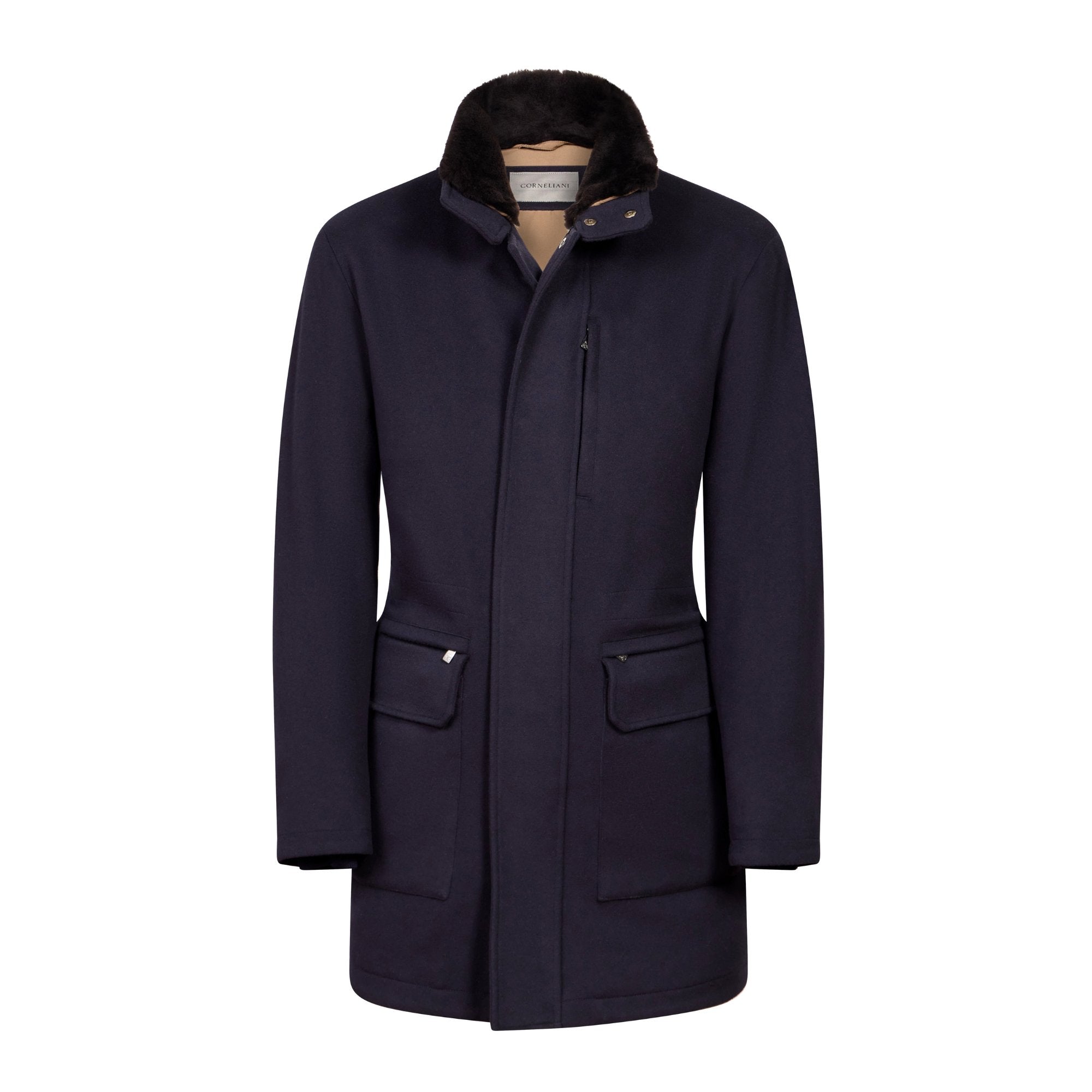 CORNELIANI Wool Caban Coat NAVY REG - Henry BucksOvercoats64AW240027 - NAVY - R - 46