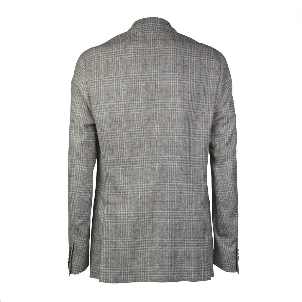 CORNELIANI Wool Silk Blend Jacket BLUE/BROWN - Henry Bucks