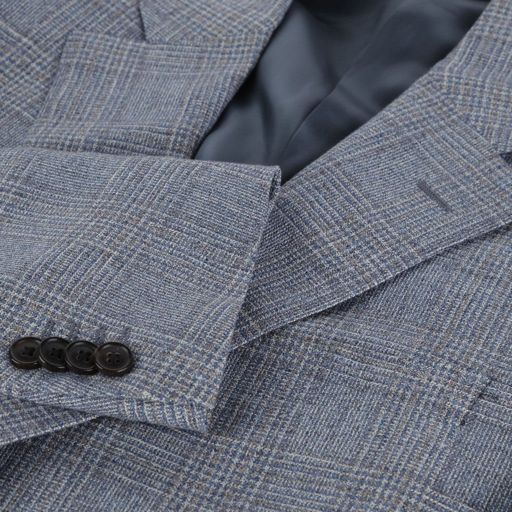 CORNELIANI Wool Silk Single Breasted Blazer BLUE/BROWN - Henry Bucks