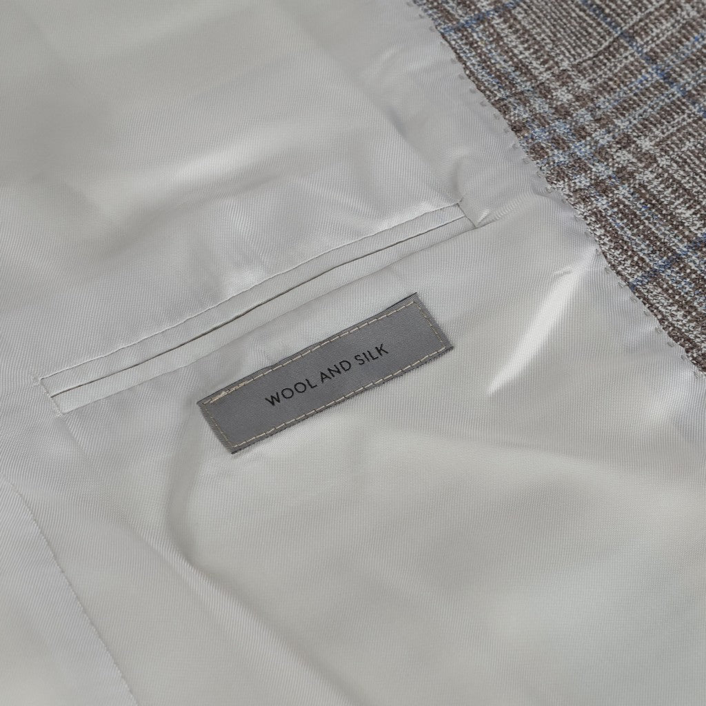 CORNELIANI Wool Silk Single Breasted Blazer BROWN - Henry Bucks