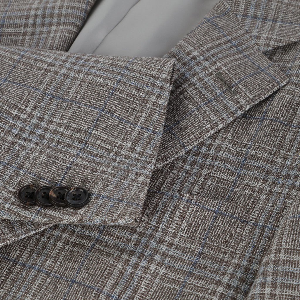 CORNELIANI Wool Silk Single Breasted Blazer BROWN - Henry Bucks