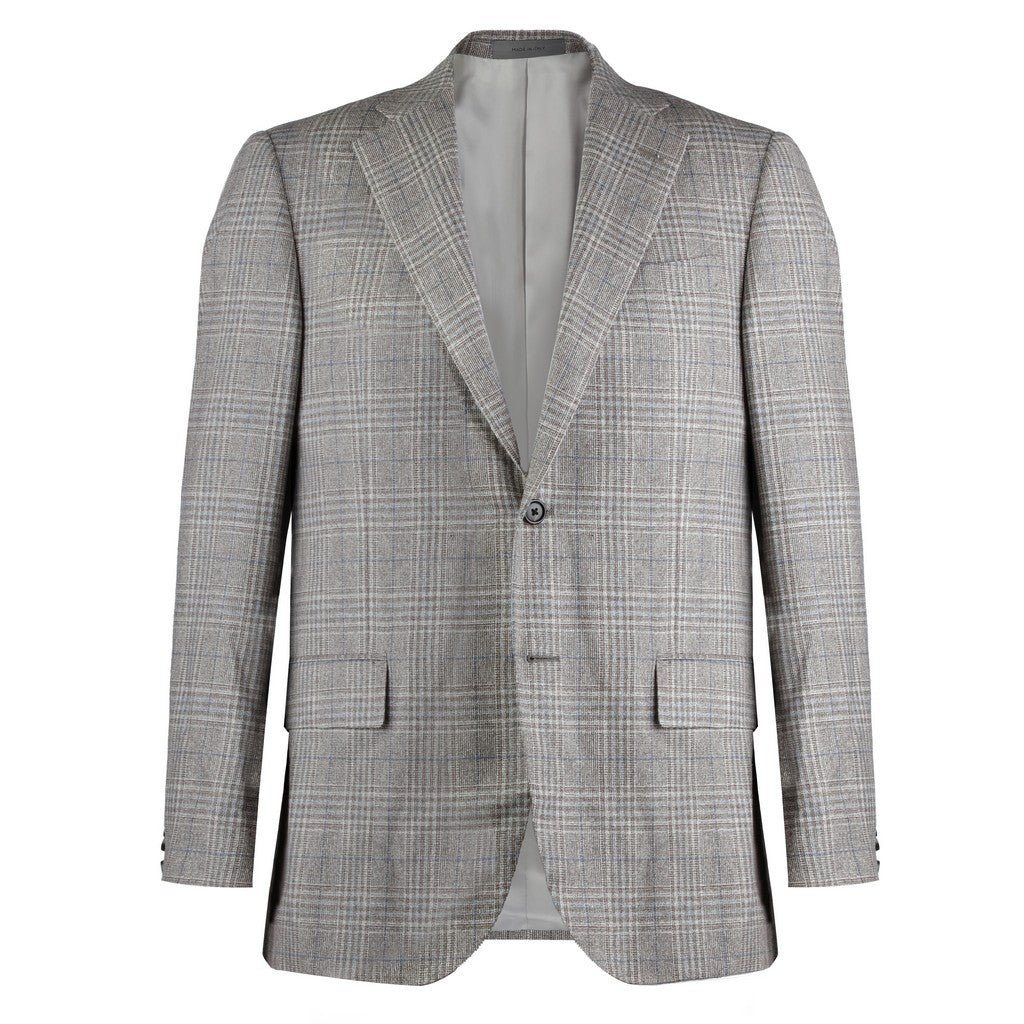 CORNELIANI Wool Silk Single Breasted Blazer BROWN - Henry Bucks