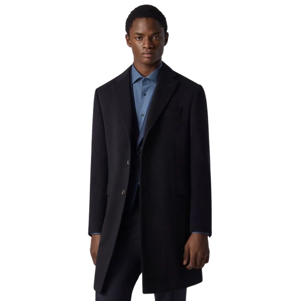 CORNELIANI Wool Top Coat BLACK REG - Henry Bucks