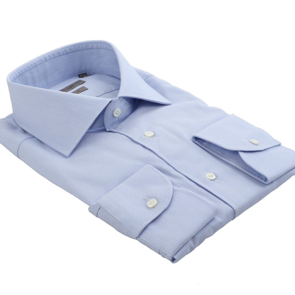 CORNELIANI Wrinkle Free Oxford Business Shirt BLUE - Henry Bucks