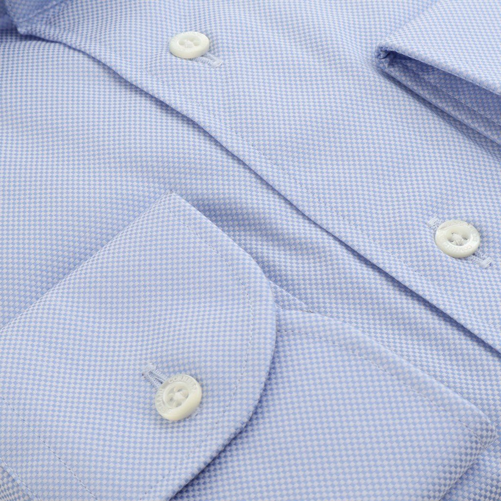 CORNELIANI Wrinkle Free Oxford Business Shirt BLUE - Henry Bucks